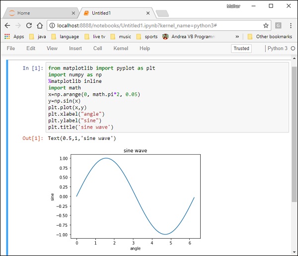 jupyter notebook内执行示例代码